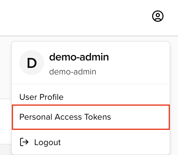 Screenshot of the Personal Access Token menu bar in Socotra