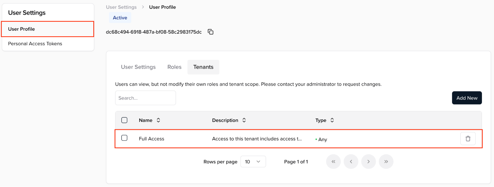 Screenshot of a tenant in Socotra