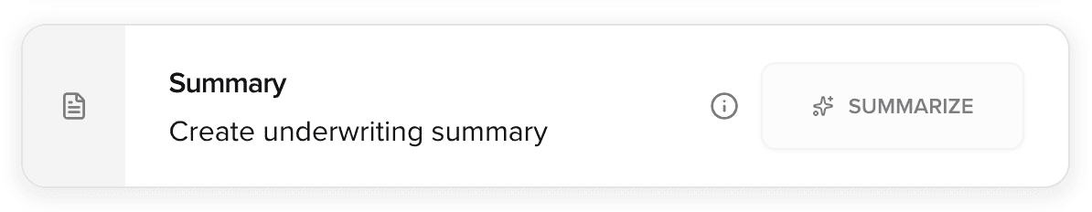 Create underwriting summary