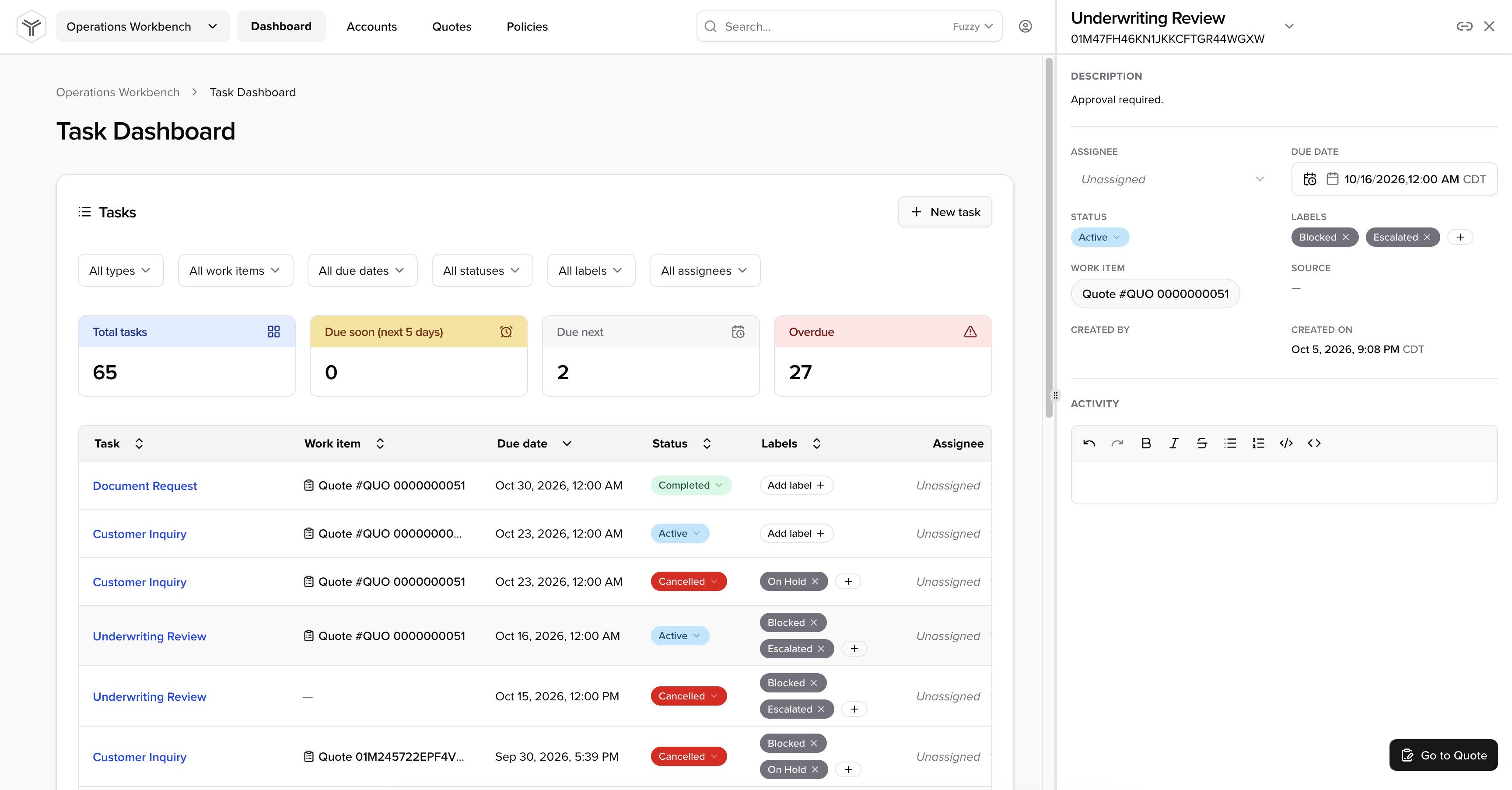 Task Dashboard